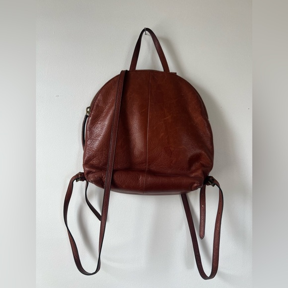 MARGOT NEW YORK BROWN GENUINE LEATHER MINI BACKPACK - Picture 4 of 7